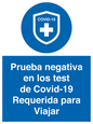 (ES)MP7040: Prueba negativa en los test de Covid-19 Requerida para Viajar