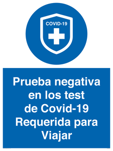 (ES)MP7040: Prueba negativa en los test de Covid-19 Requerida para Viajar