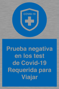 (ES)MP7040: Prueba negativa en los test de Covid-19 Requerida para Viajar