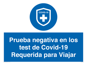 (ES)MP7040: Prueba negativa en los test de Covid-19 Requerida para Viajar