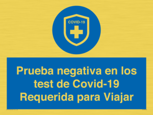 (ES)MP7040: Prueba negativa en los test de Covid-19 Requerida para Viajar