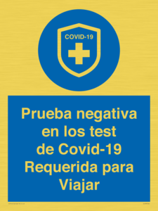 (ES)MP7040: Prueba negativa en los test de Covid-19 Requerida para Viajar