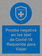 (ES)MP7040: Prueba negativa en los test de Covid-19 Requerida para Viajar