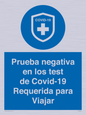 (ES)MP7040: Prueba negativa en los test de Covid-19 Requerida para Viajar