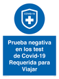 (ES)MP7040: Prueba negativa en los test de Covid-19 Requerida para Viajar