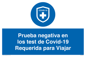 (ES)MP7040: Prueba negativa en los test de Covid-19 Requerida para Viajar