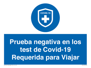 (ES)MP7040: Prueba negativa en los test de Covid-19 Requerida para Viajar