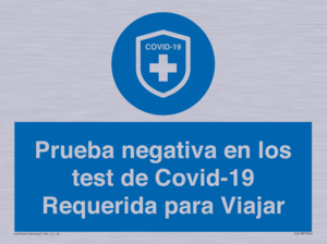 (ES)MP7040: Prueba negativa en los test de Covid-19 Requerida para Viajar
