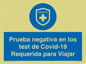 (ES)MP7040: Prueba negativa en los test de Covid-19 Requerida para Viajar