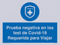 (ES)MP7040: Prueba negativa en los test de Covid-19 Requerida para Viajar