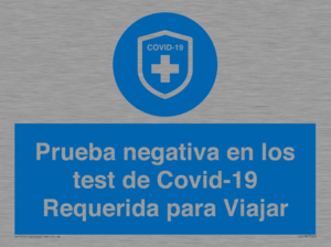 (ES)MP7040: Prueba negativa en los test de Covid-19 Requerida para Viajar