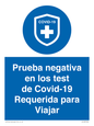 (ES)MP7040: Prueba negativa en los test de Covid-19 Requerida para Viajar