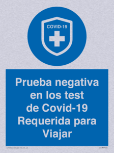 (ES)MP7040: Prueba negativa en los test de Covid-19 Requerida para Viajar