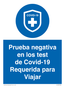(ES)MP7040: Prueba negativa en los test de Covid-19 Requerida para Viajar
