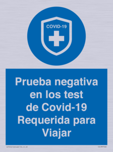 (ES)MP7040: Prueba negativa en los test de Covid-19 Requerida para Viajar