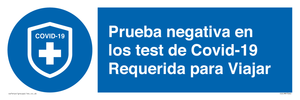 (ES)MP7040: Prueba negativa en los test de Covid-19 Requerida para Viajar
