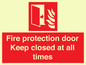 FP10634: Fire protection door Keep closed at all times