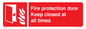 FP10634: Fire protection door Keep closed at all times