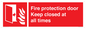 FP10634: Fire protection door Keep closed at all times