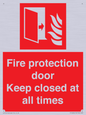 FP10634: Fire protection door Keep closed at all times