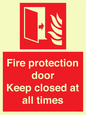 FP10634: Fire protection door Keep closed at all times