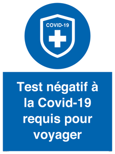 (FR)MP7040: Test négatif à la Covid-19 requis pour voyager