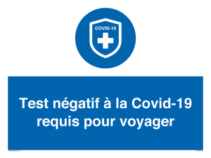 (FR)MP7040: Test négatif à la Covid-19 requis pour voyager