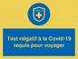 (FR)MP7040: Test négatif à la Covid-19 requis pour voyager