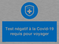 (FR)MP7040: Test négatif à la Covid-19 requis pour voyager