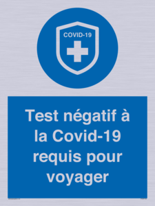(FR)MP7040: Test négatif à la Covid-19 requis pour voyager