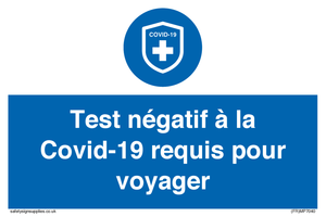 (FR)MP7040: Test négatif à la Covid-19 requis pour voyager