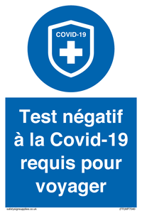 (FR)MP7040: Test négatif à la Covid-19 requis pour voyager