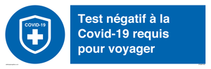 (FR)MP7040: Test négatif à la Covid-19 requis pour voyager