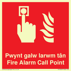 FV13037: Pwynt galw larwm tan  Fire Alarm Call Point