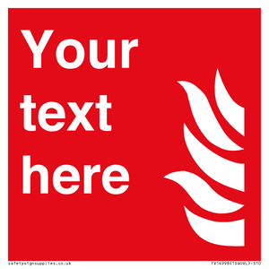 FV14998: Custom Fire Equipment sign with General fire symbol