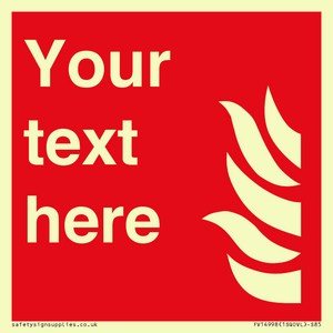 FV14998: Custom Fire Equipment sign with General fire symbol