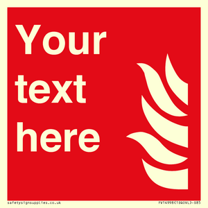 FV14998: Custom Fire Equipment sign with General fire symbol