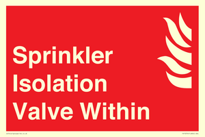 FV15274: Sprinkler Isolation Valve Within