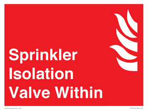 FV15274: Sprinkler Isolation Valve Within