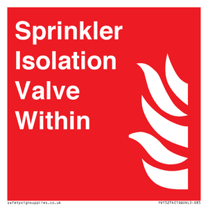 FV15274: Sprinkler Isolation Valve Within