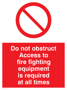 FV364: Do not obstruct fire equipment