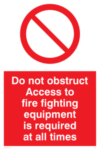 FV364: Do not obstruct fire equipment