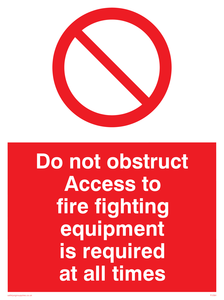 FV364: Do not obstruct fire equipment