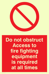 FV364: Do not obstruct fire equipment