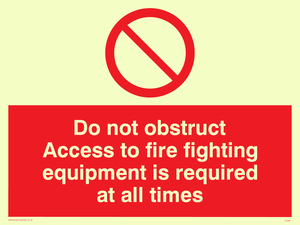 FV364: Do not obstruct fire equipment