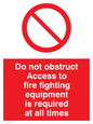 FV364: Do not obstruct fire equipment