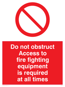 FV364: Do not obstruct fire equipment