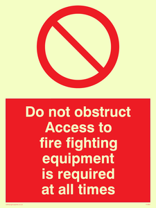 FV364: Do not obstruct fire equipment