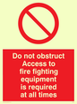 FV364: Do not obstruct fire equipment