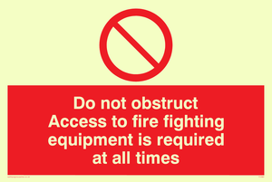 FV364: Do not obstruct fire equipment